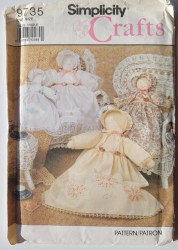 9735  SIMPLICITY 18'',12'' HEIRLOOM LINENS CLOTH DOLL, CLOTHES PATTERN